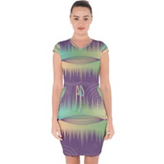 Background Abstract Non Seamless Capsleeve Drawstring Dress  by Pakrebo