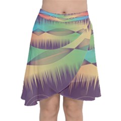 Background Abstract Non Seamless Chiffon Wrap Front Skirt by Pakrebo