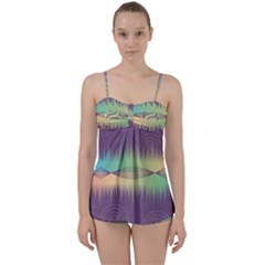 Background Abstract Non Seamless Babydoll Tankini Set by Pakrebo