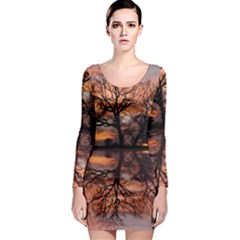 Aurora Sunset Sun Landscape Long Sleeve Bodycon Dress by Pakrebo