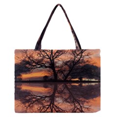 Aurora Sunset Sun Landscape Zipper Medium Tote Bag by Pakrebo