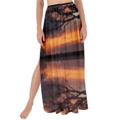 Aurora Sunset Sun Landscape Maxi Chiffon Tie-up Sarong by Pakrebo