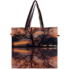 Aurora Sunset Sun Landscape Canvas Travel Bag by Pakrebo