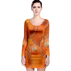 Pumpkin Halloween Fall Thanksgiving Long Sleeve Bodycon Dress by Pakrebo