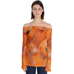 Pumpkin Halloween Fall Thanksgiving Off Shoulder Long Sleeve Top by Pakrebo