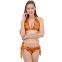 Pumpkin Halloween Fall Thanksgiving Tie It Up Bikini Set View1