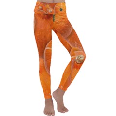 Pumpkin Halloween Fall Thanksgiving Kids  Lightweight Velour Classic Yoga Leggings by Pakrebo