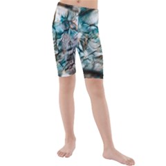 Water Forest Reflections Reflection Kids  Mid Length Swim Shorts by Pakrebo