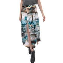 Water Forest Reflections Reflection Velour Split Maxi Skirt