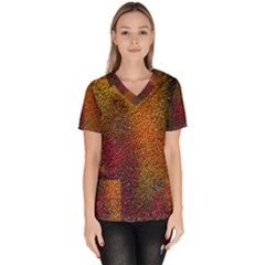 Colors Exploding Paint Spray Women s V-neck Scrub Top by Pakrebo