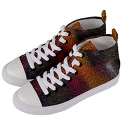 Colors Exploding Paint Spray Women s Mid-top Canvas Sneakers