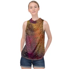 Colors Exploding Paint Spray High Neck Satin Top by Pakrebo