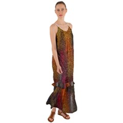 Colors Exploding Paint Spray Cami Maxi Ruffle Chiffon Dress