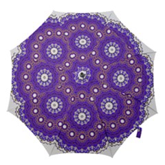 Mandala Abstract Design Pattern Blue Hook Handle Umbrellas (Large)