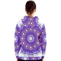 Mandala Abstract Design Pattern Blue Women s Zipper Hoodie View2