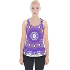 Mandala Abstract Design Pattern Blue Piece Up Tank Top