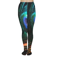 Green And Blue Peacock Feather Tights by Pakrebo