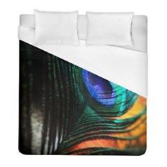 Green And Blue Peacock Feather Duvet Cover (full/ Double Size) by Pakrebo