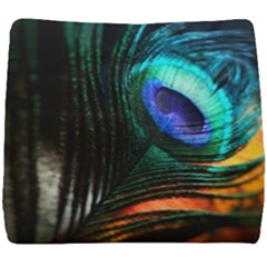 Green And Blue Peacock Feather Seat Cushion by Pakrebo