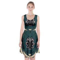 Green And White Pattern Racerback Midi Dress by Pakrebo