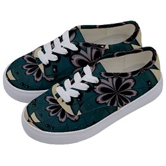 Green And White Pattern Kids  Classic Low Top Sneakers by Pakrebo