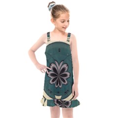 Green And White Pattern Kids  Overall Dress by Pakrebo