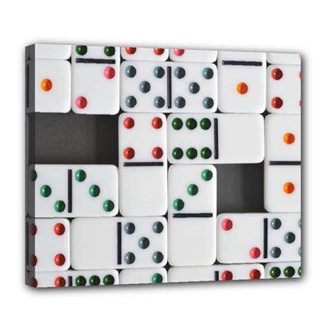 Dominos Dots Fun Deluxe Canvas 24  X 20  (stretched) by Pakrebo