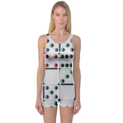 Dominos Dots Fun One Piece Boyleg Swimsuit by Pakrebo