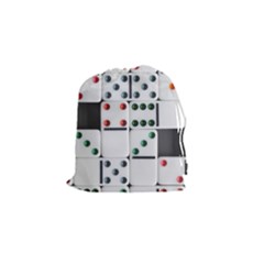 Dominos Dots Fun Drawstring Pouch (small) by Pakrebo