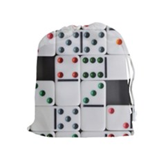 Dominos Dots Fun Drawstring Pouch (xl) by Pakrebo