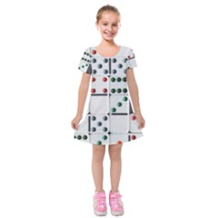 Dominos Dots Fun Kids  Short Sleeve Velvet Dress by Pakrebo