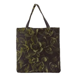 Green Leafy Plant Grocery Tote Bag by Pakrebo