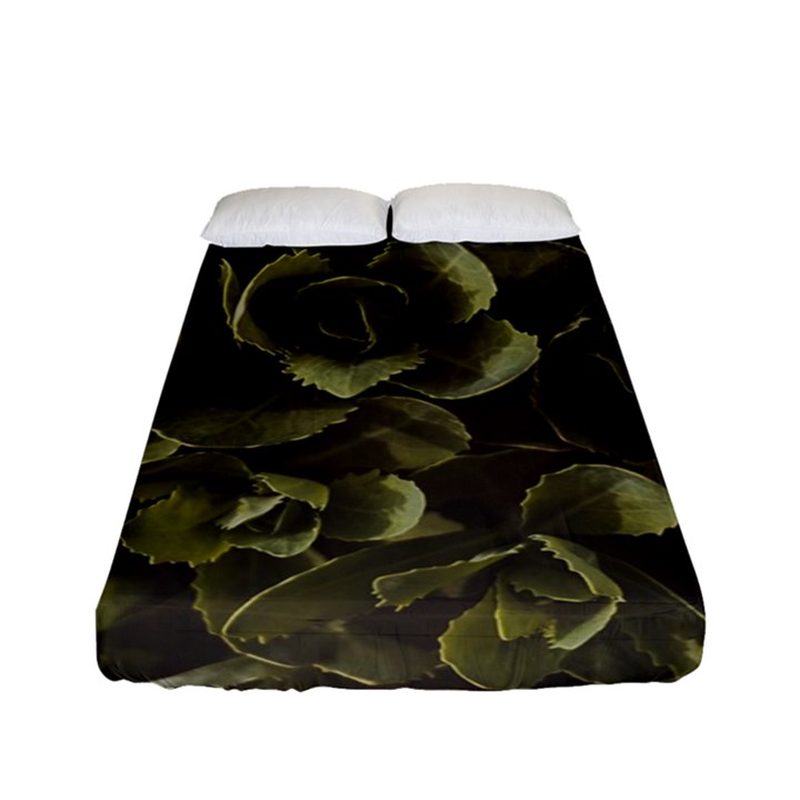 Green Leafy Plant Fitted Sheet (Full/ Double Size)