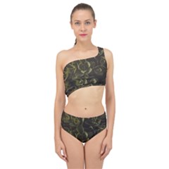 Green Leafy Plant Spliced Up Two Piece Swimsuit by Pakrebo