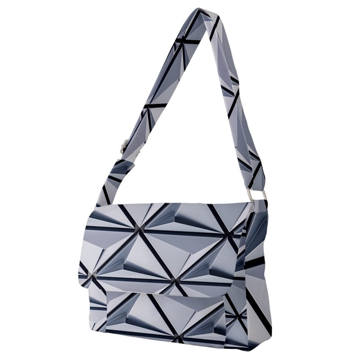 White Architectural Structure Full Print Messenger Bag