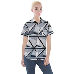 White Architectural Structure Women s Short Sleeve Pocket Shirt