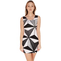 Black And White Diamond Shape Wallpaper Bodycon Dress by Pakrebo