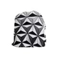 Black And White Diamond Shape Wallpaper Drawstring Pouch (Large) View1