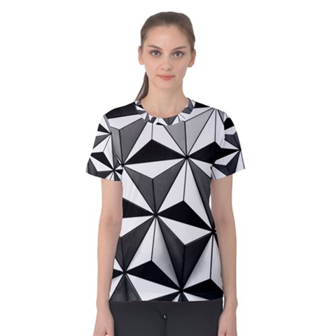 Black And White Diamond Shape Wallpaper Women s Cotton Tee by Pakrebo