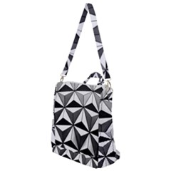 Black And White Diamond Shape Wallpaper Crossbody Backpack by Pakrebo