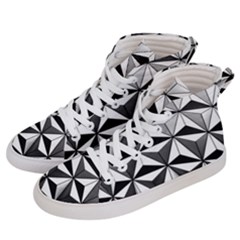 Black And White Diamond Shape Wallpaper Men s Hi-top Skate Sneakers by Pakrebo