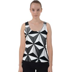 Black And White Diamond Shape Wallpaper Velvet Tank Top by Pakrebo