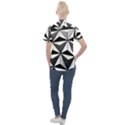 Black And White Diamond Shape Wallpaper Women s Short Sleeve Pocket Shirt View2