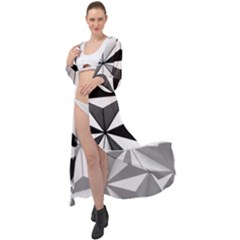 Black And White Diamond Shape Wallpaper Maxi Chiffon Beach Wrap