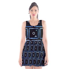 Contemporary Electronics Graphic Modern Scoop Neck Skater Dress by Pakrebo