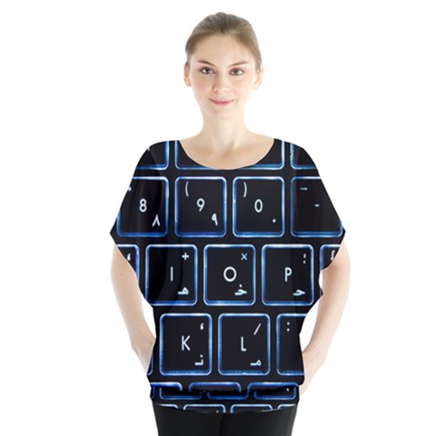 Contemporary Electronics Graphic Modern Batwing Chiffon Blouse by Pakrebo