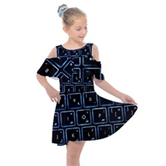 Contemporary Electronics Graphic Modern Kids  Shoulder Cutout Chiffon Dress by Pakrebo