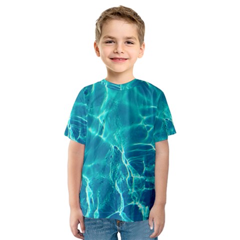 Blue Water Wallpaper Kids  Sport Mesh Tee by Pakrebo