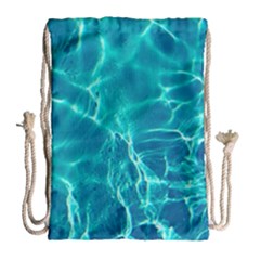 Blue Water Wallpaper Drawstring Bag (large) by Pakrebo