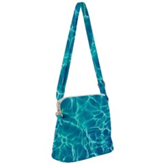 Blue Water Wallpaper Zipper Messenger Bag by Pakrebo